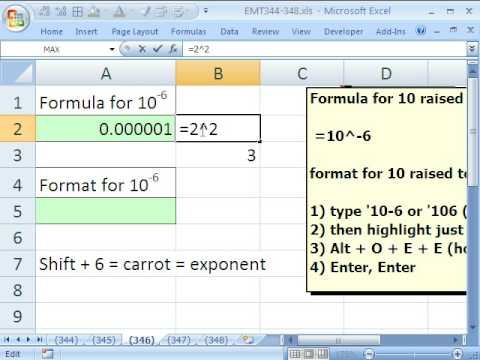 Exponent On Excel For Mac